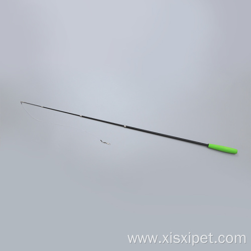 Green series of four-section telescopic feather cat teaser